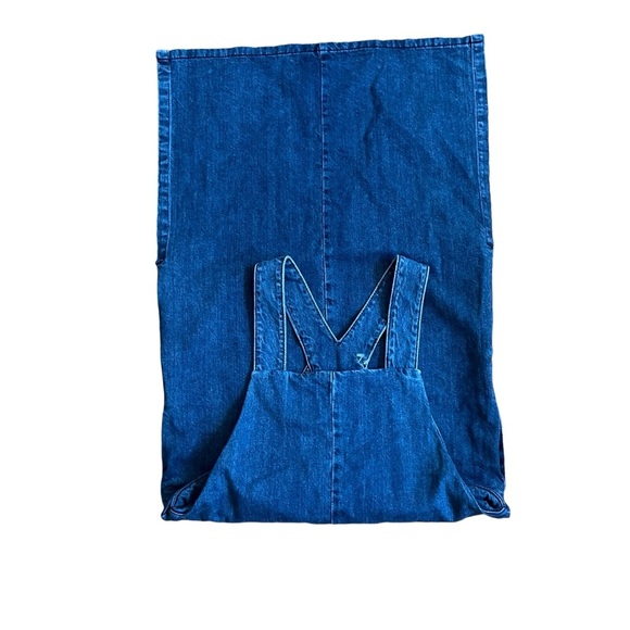 Oak+Fort Blue Wash Jean Midi Overall Dress - Picture 1 of 3